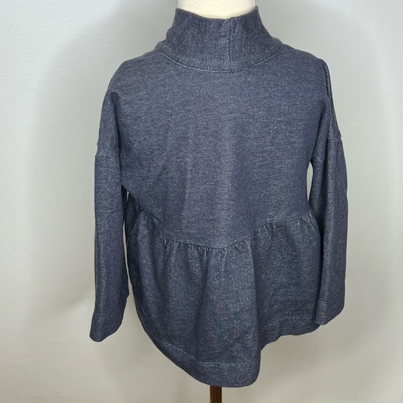 Tea Collection chambray thicker cotton shawl collar jacket sz 7 NWT - Picture 2 of 3